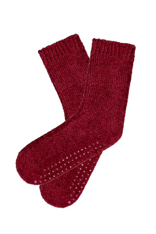 Chaussettes d'Intérieur Anti-Dérapant - Rouge Pourpre