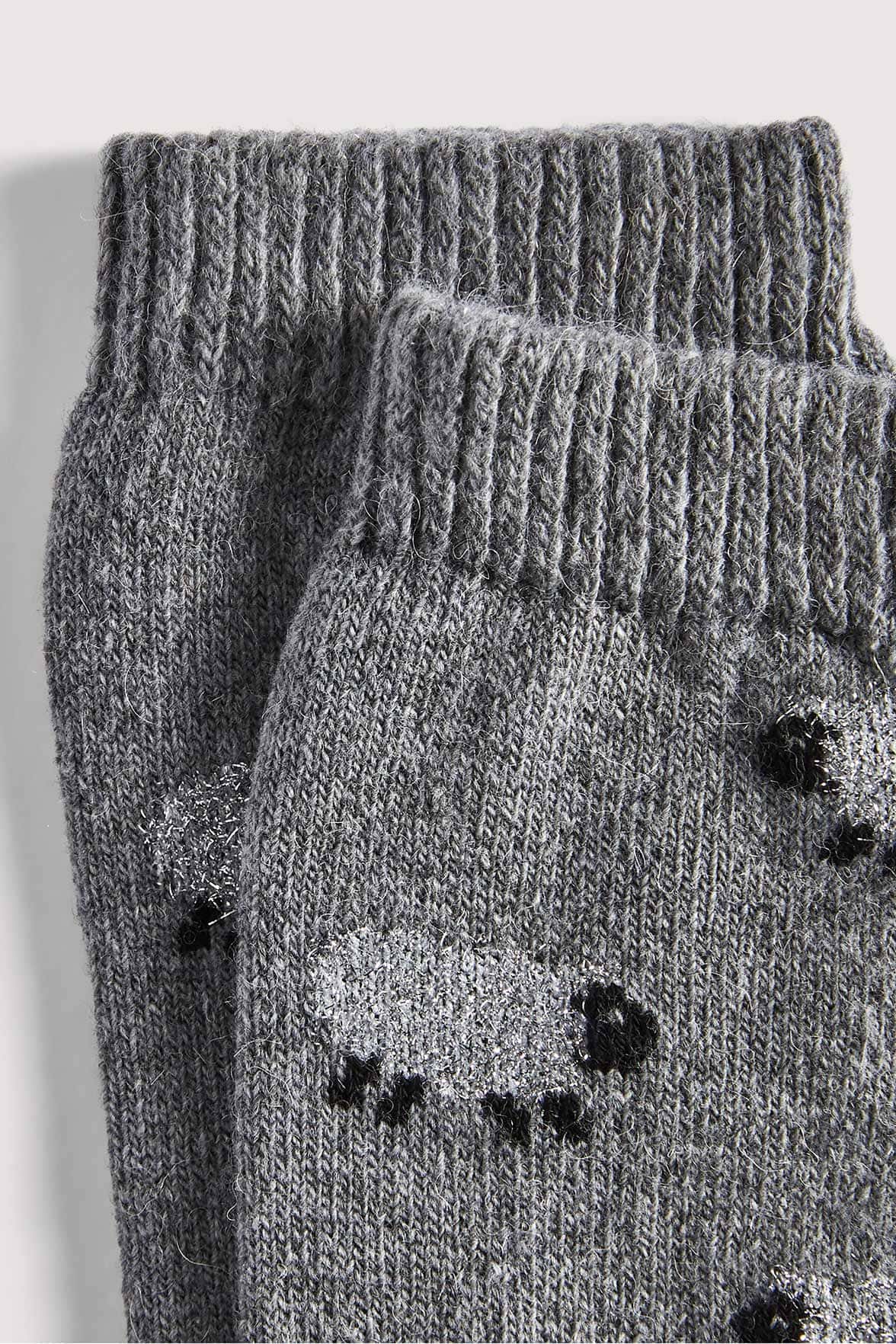 Chaussettes Fantaisies Motif Moutons Lurex - Gris