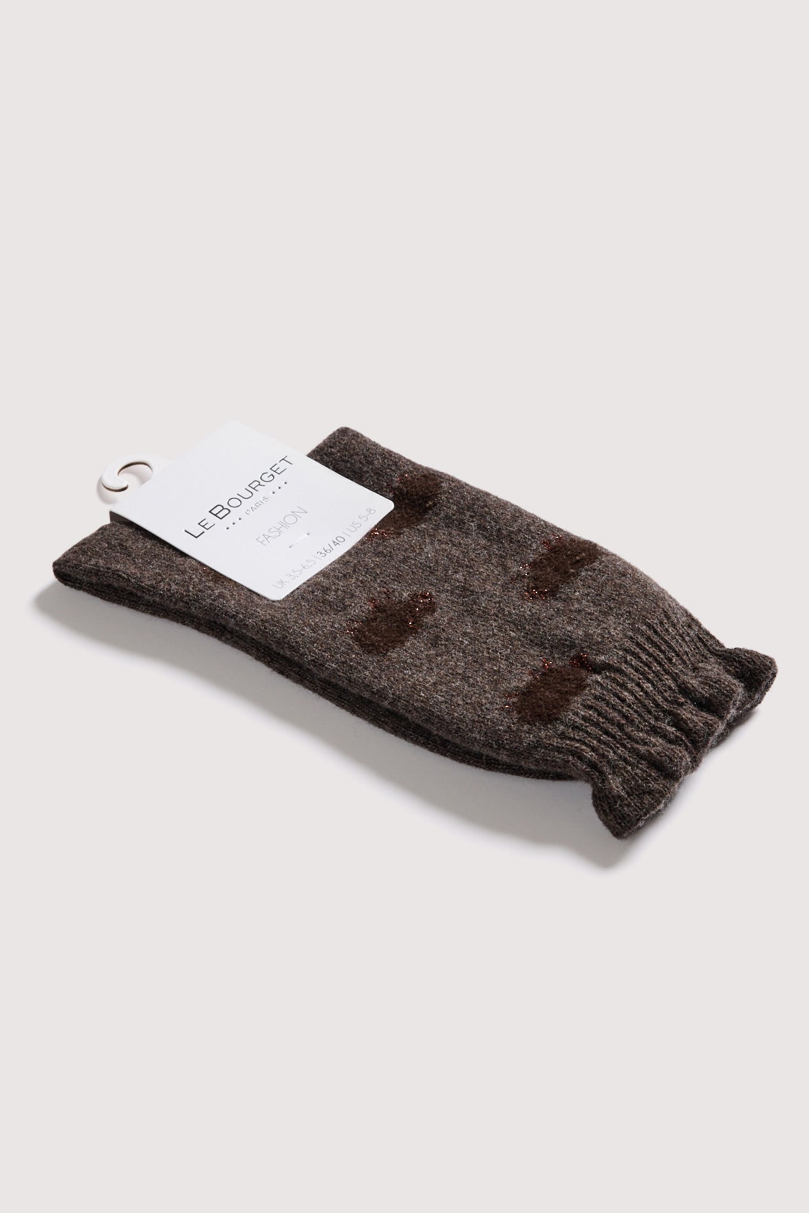 Chaussettes Fantaisie Motif Moutons - Marron Glacé