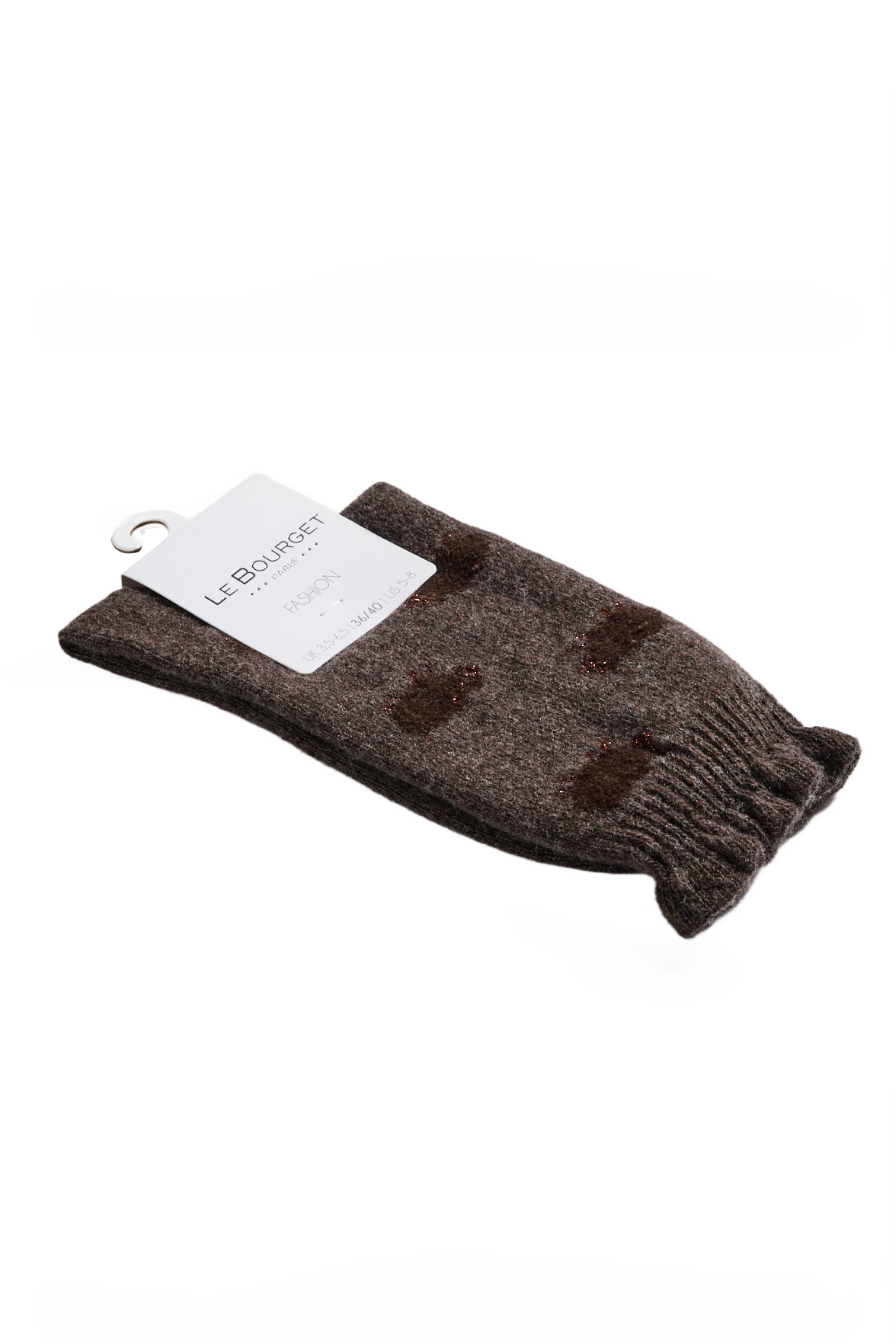 Chaussettes Fantaisie Motif Moutons - Marron Glacé