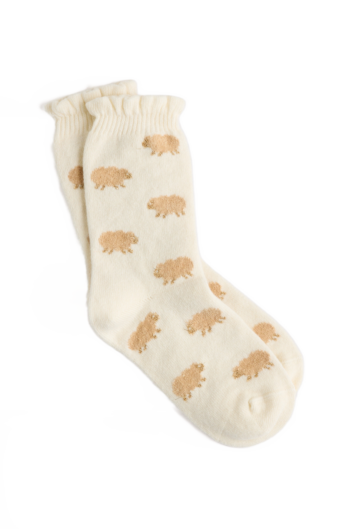 Chaussettes Fantaisie Motif Moutons - Naturel