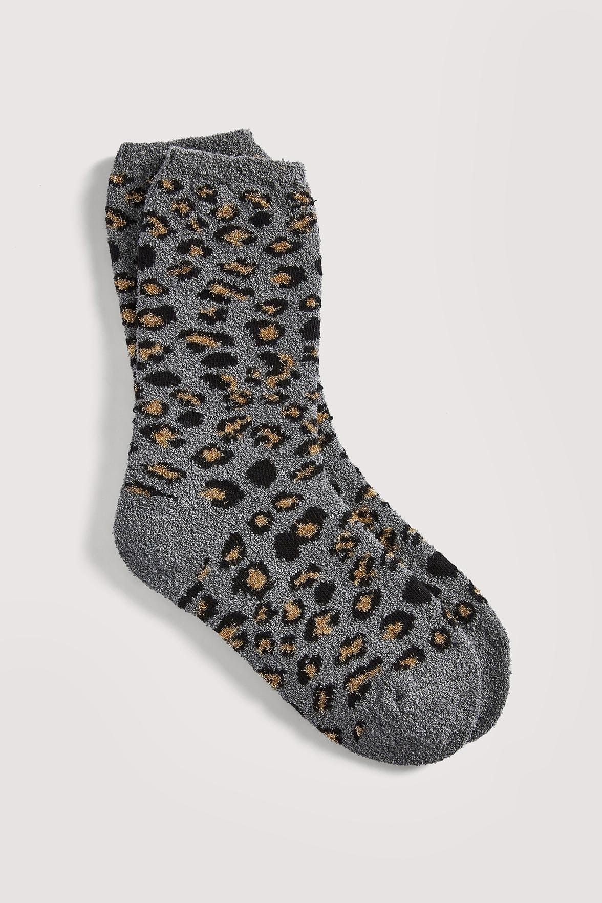 Chaussettes Fantaisies Motif Animalier Lurex - Gris