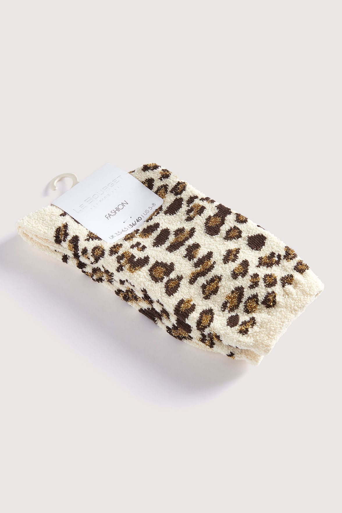 Chaussettes Fantaisies Motif Animalier Lurex - Naturel