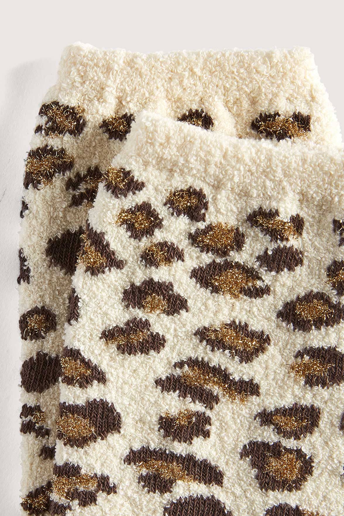 Chaussettes Fantaisies Motif Animalier Lurex - Naturel