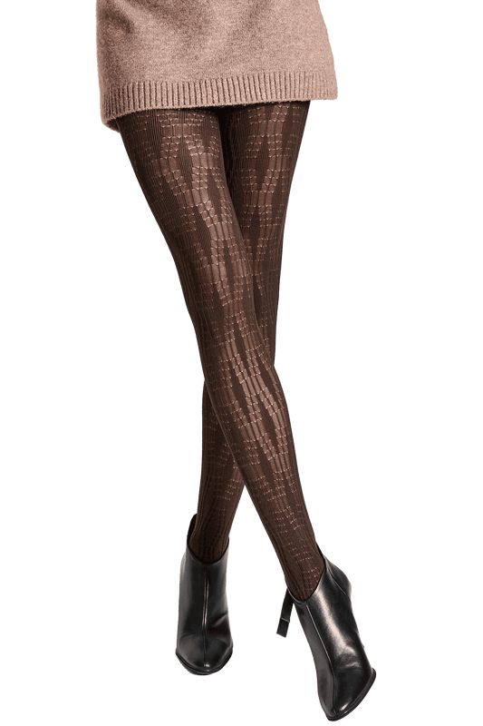 Collant Motif Géométrique 45D Fashion Ilona - Chocolat