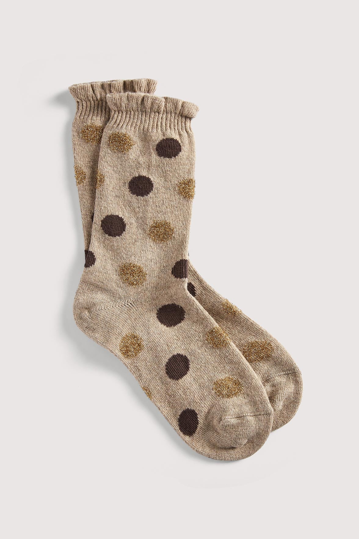 Chaussettes Fantaisies Pois Lurex - Camel