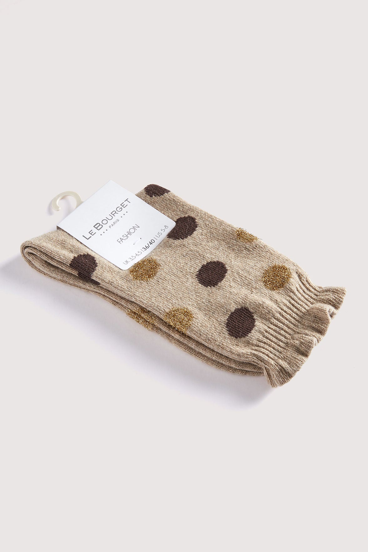 Chaussettes Fantaisies Pois Lurex - Camel