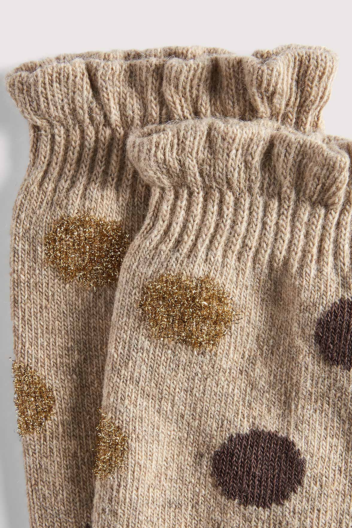 Chaussettes Fantaisies Pois Lurex - Camel