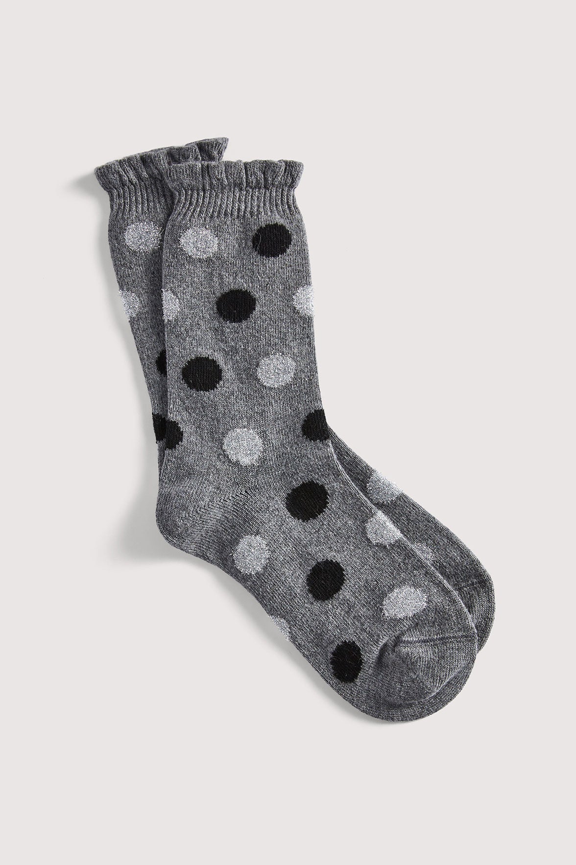 Chaussettes Fantaisies Pois Lurex - Gris