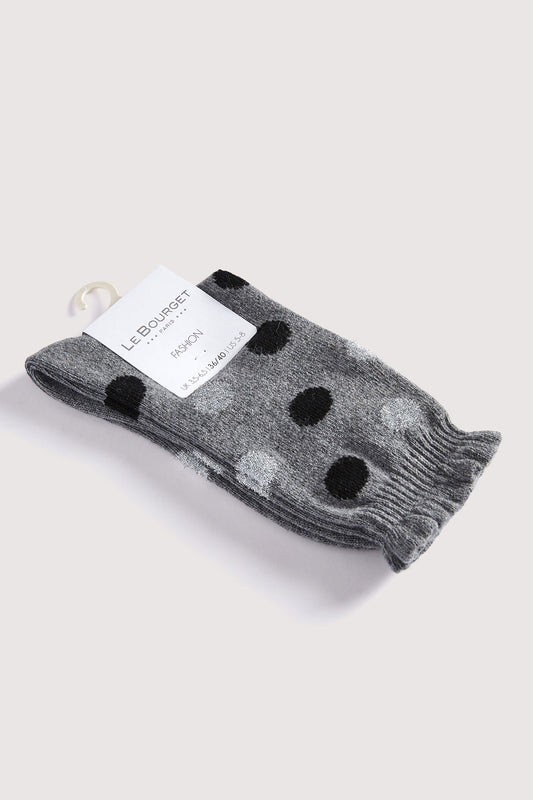 Chaussettes Fantaisies Pois Lurex - Gris