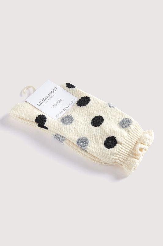 Chaussettes Fantaisies Pois Lurex - Naturel