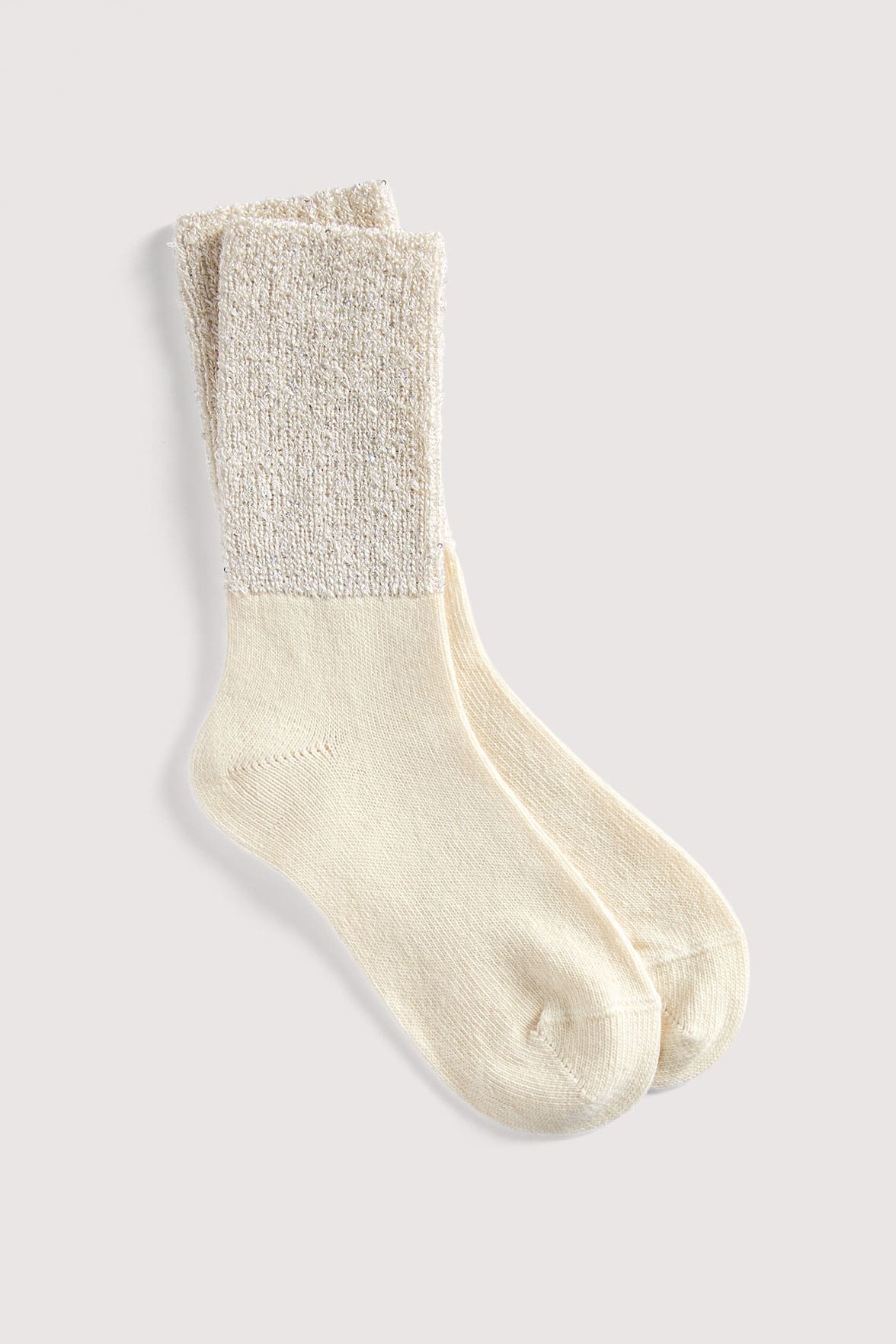 Chaussettes Fantaisies Bords Strass - Naturel