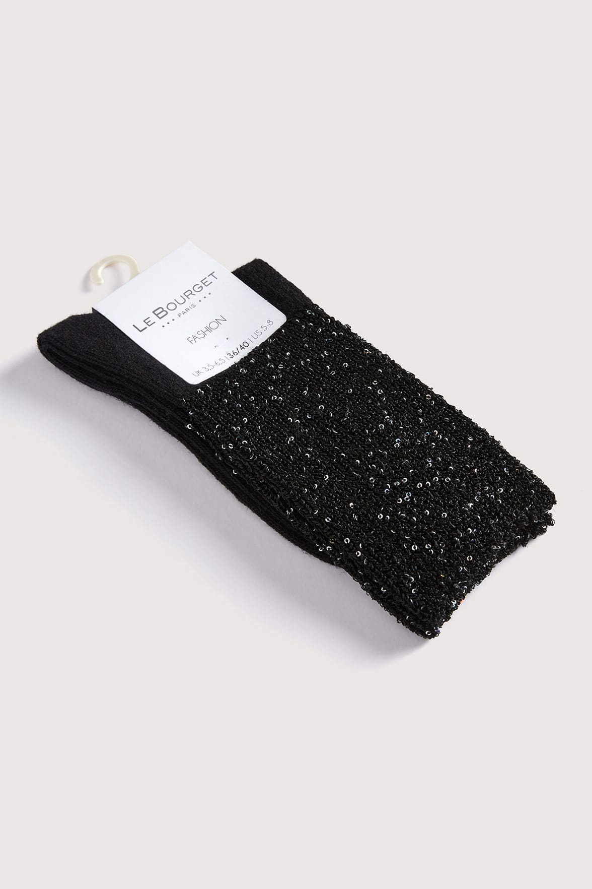 Chaussettes Fantaisies Bords Strass - Noir
