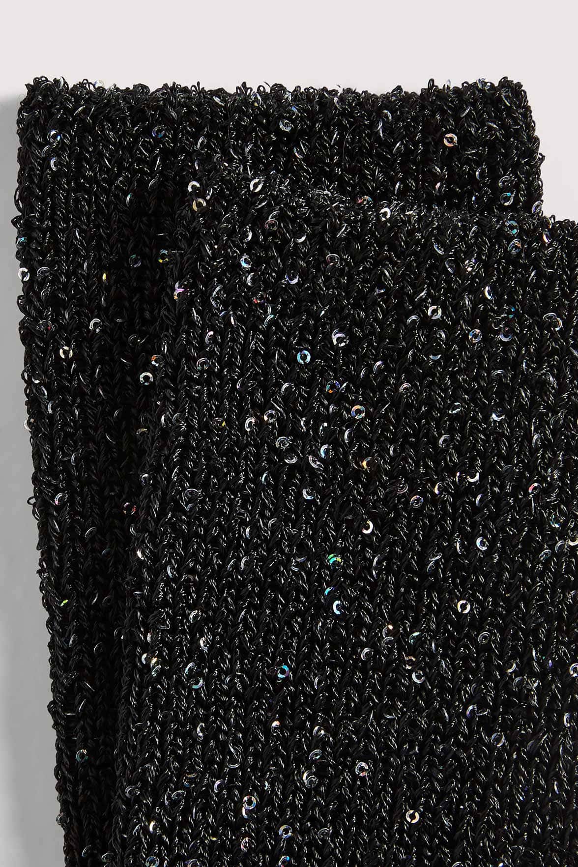 Chaussettes Fantaisies Bords Strass - Noir