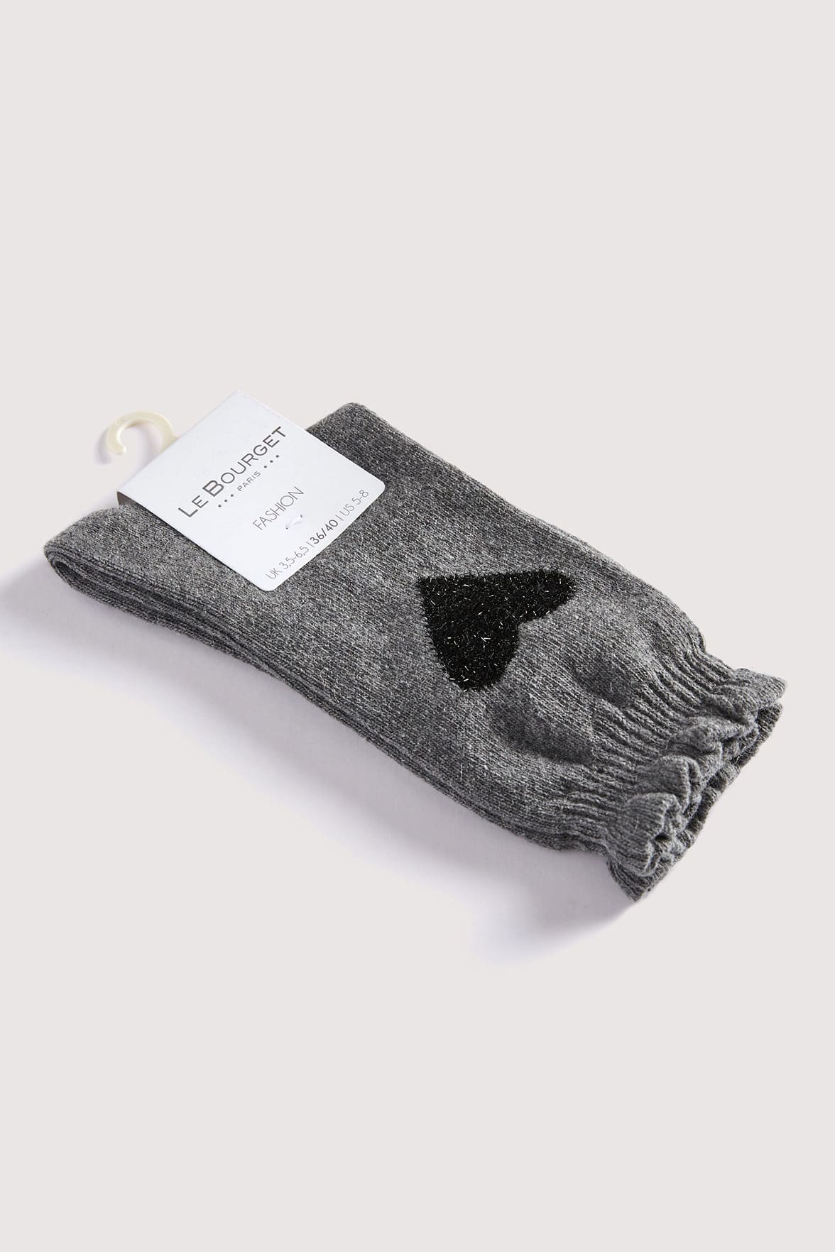 Chaussettes Fantaisies Motif Coeurs Lurex - Gris
