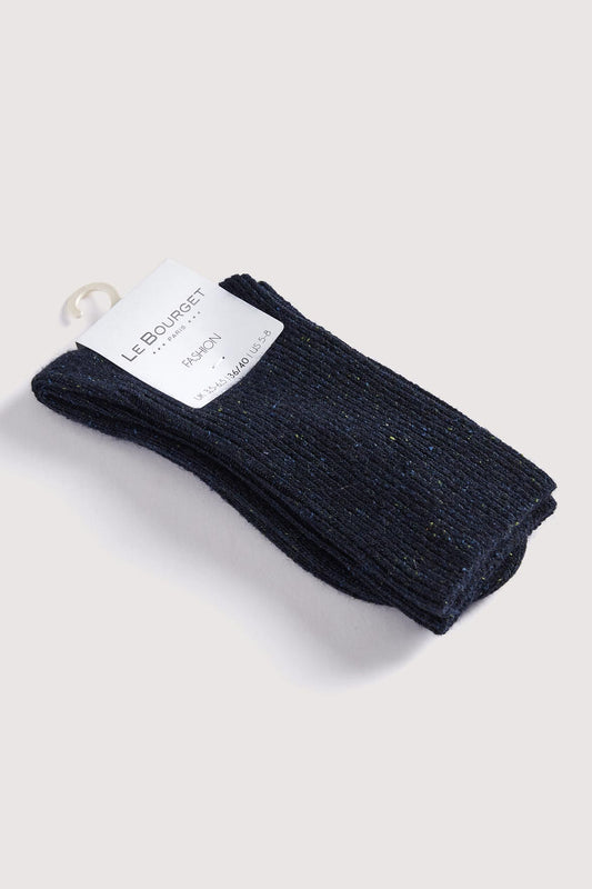Chaussettes Fantaisies Motif Chiné - Bleu Chiné