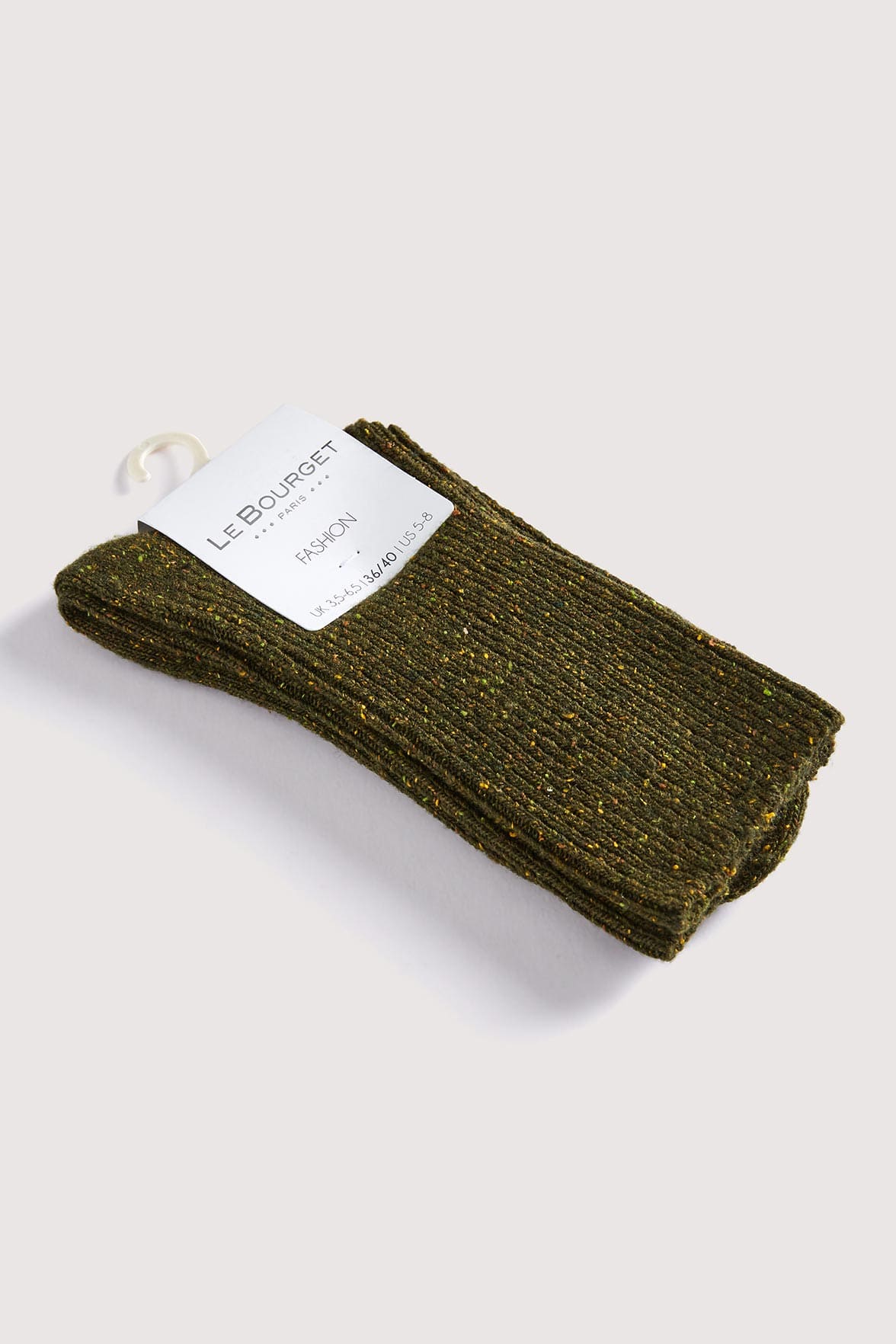 Chaussettes Fantaisies Motif Chiné - Kaki Chiné