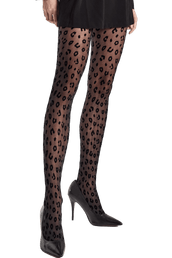 Collant Motif Animalier 35D Fashion Irina - Noir