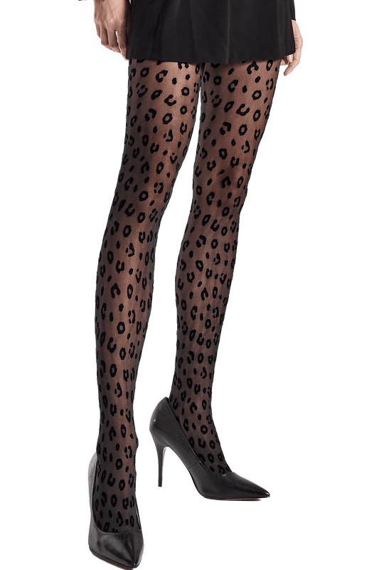 Collant Motif Animalier 35D Fashion Irina - Noir