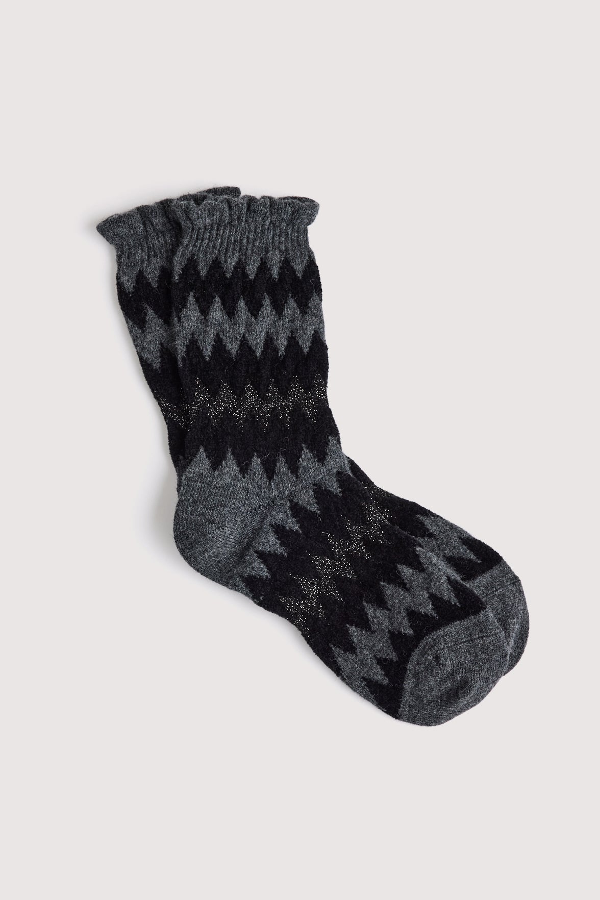 Chaussettes Fantaisie Motif Chevrons - Anthracite Chiné