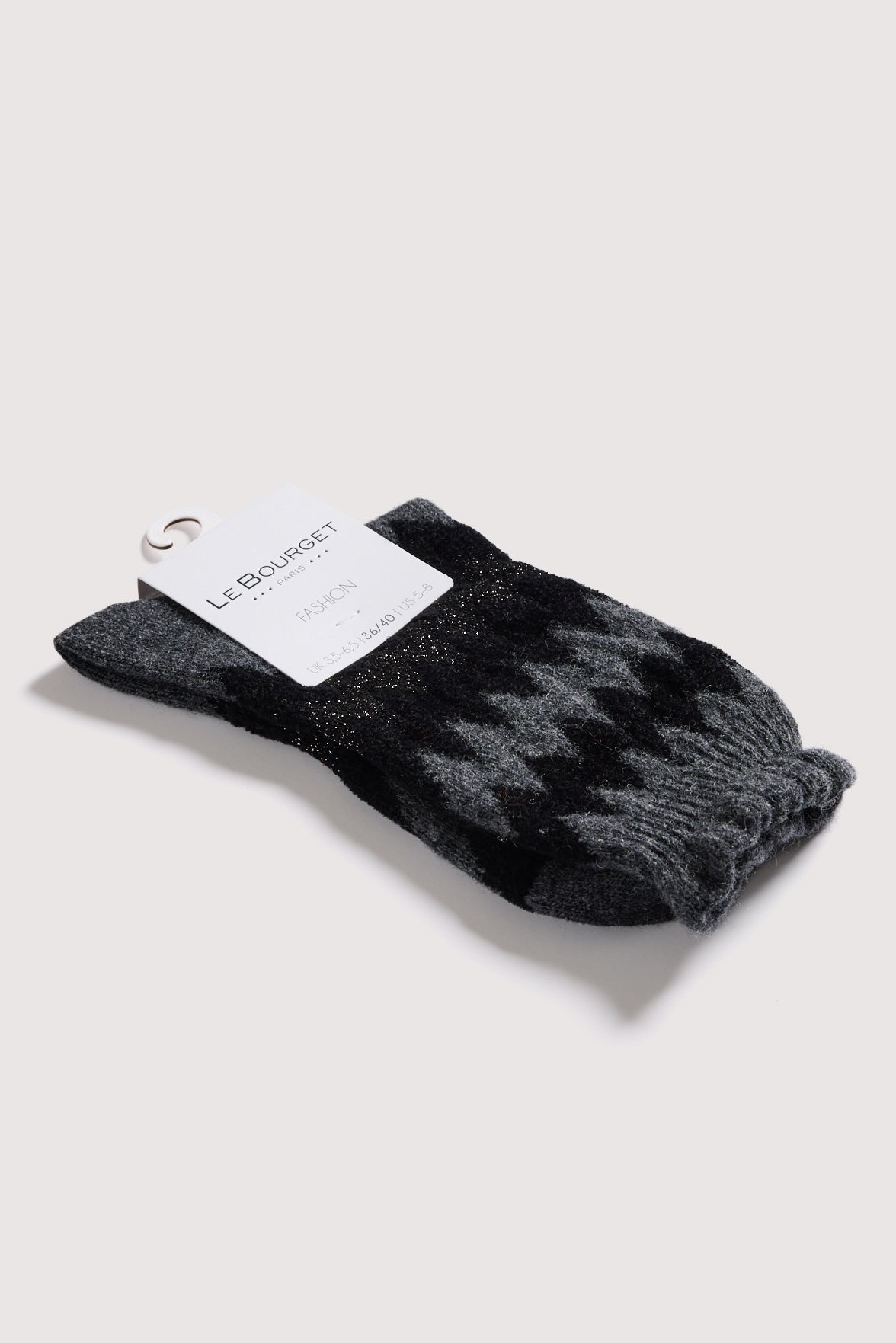 Chaussettes Fantaisie Motif Chevrons - Anthracite Chiné