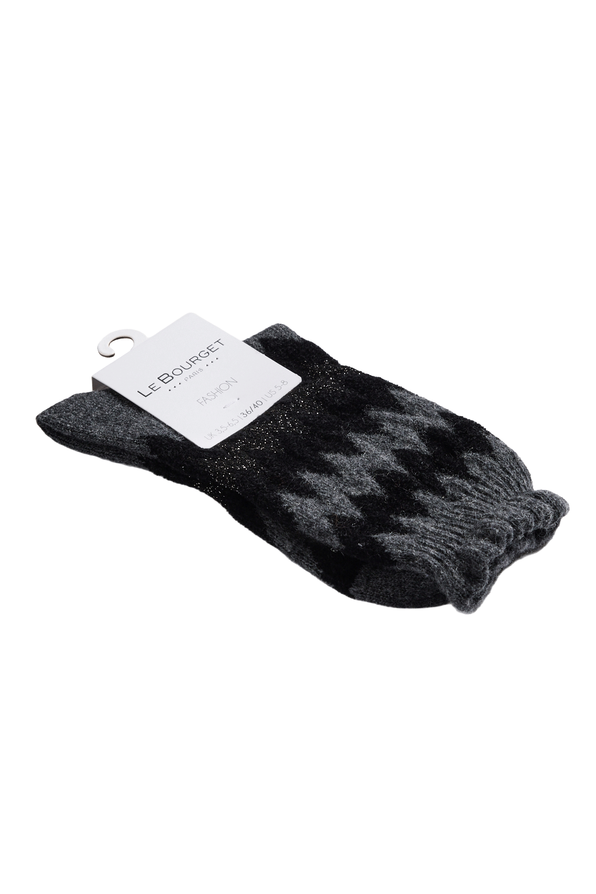 Chaussettes Fantaisie Motif Chevrons - Anthracite Chiné