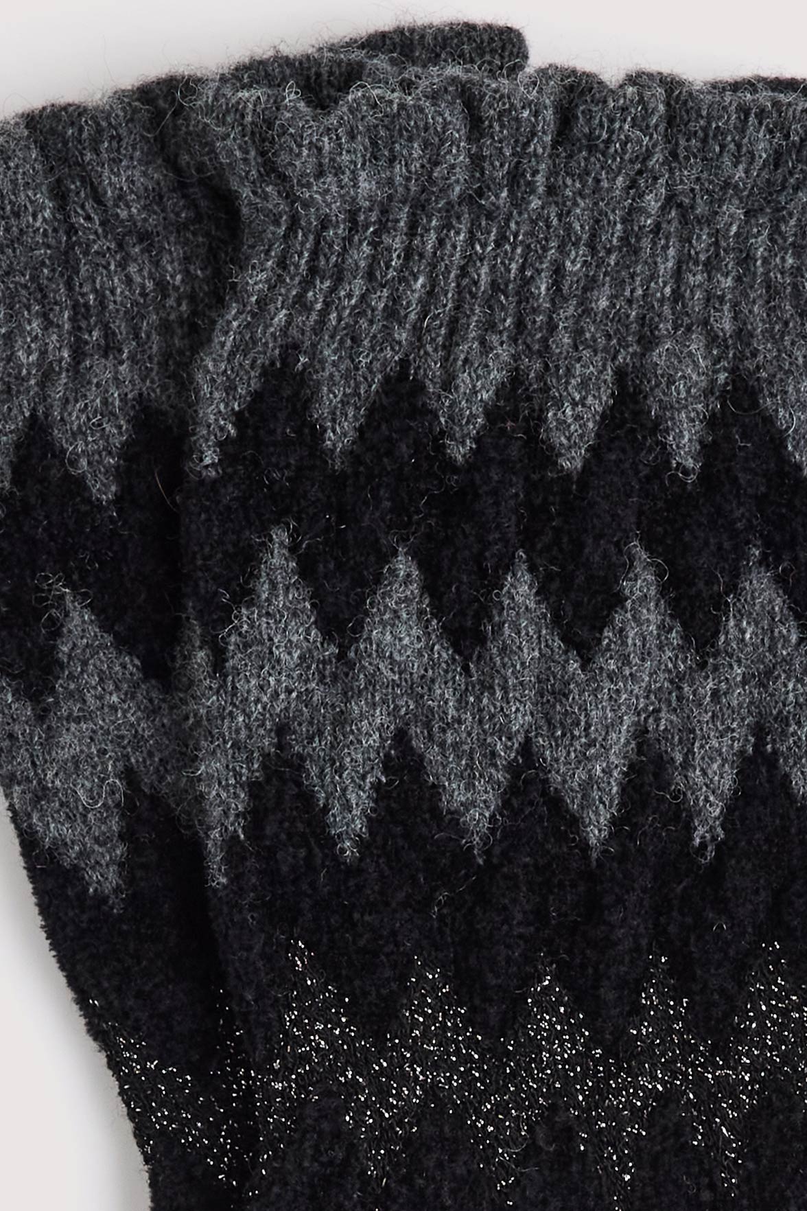 Chaussettes Fantaisie Motif Chevrons - Anthracite Chiné