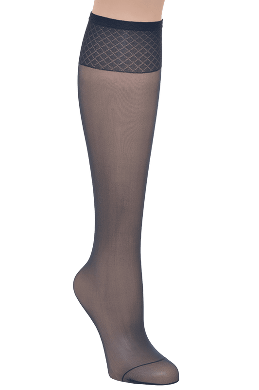 Lot de 2 paires de Mi-Bas Voilance Transparent Satiné 15D - Marina