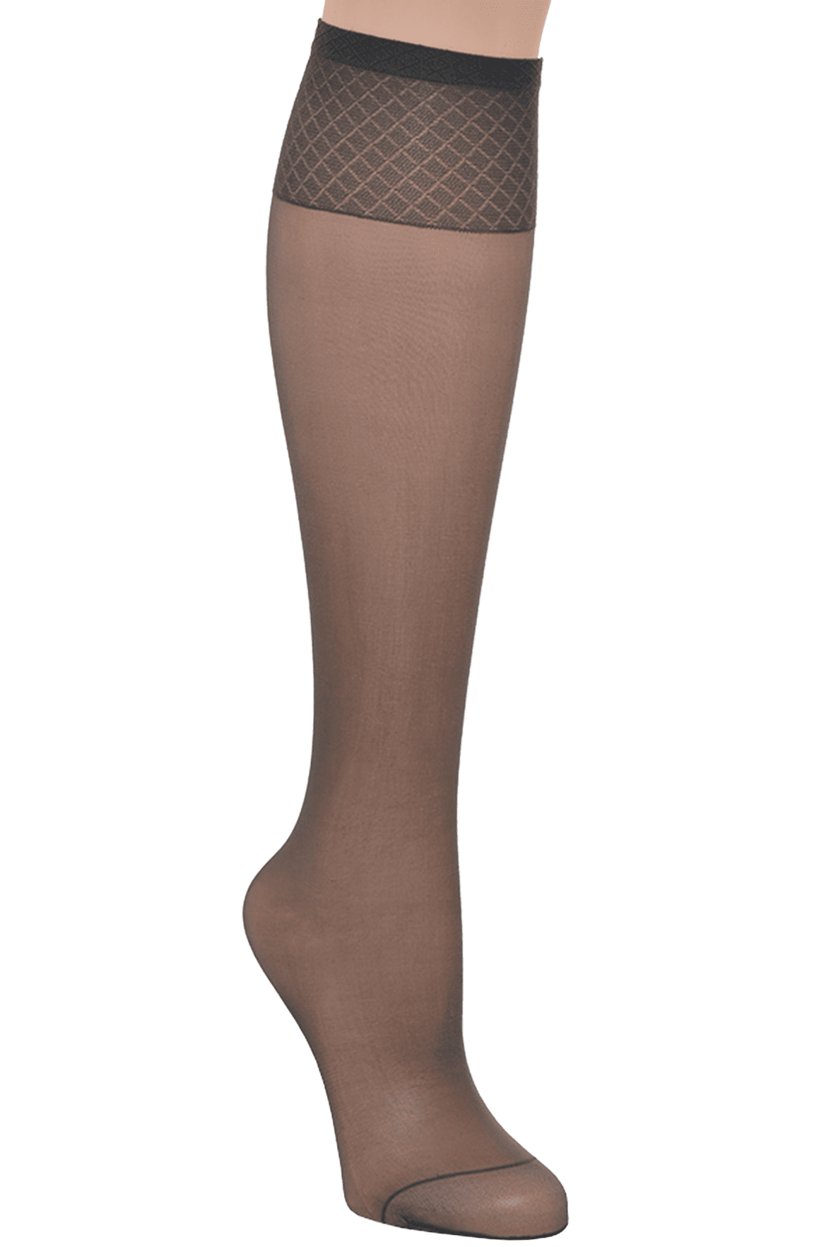 Lot de 2 paires Mi-Bas Voilance Transparent Satiné 15D - Nearly Black