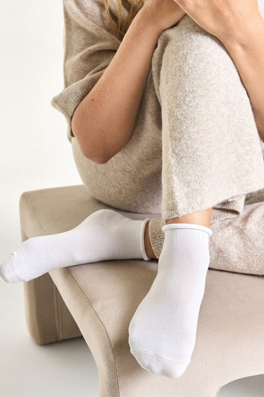 Socquettes Coton Fil d'Ecosse - Blanc