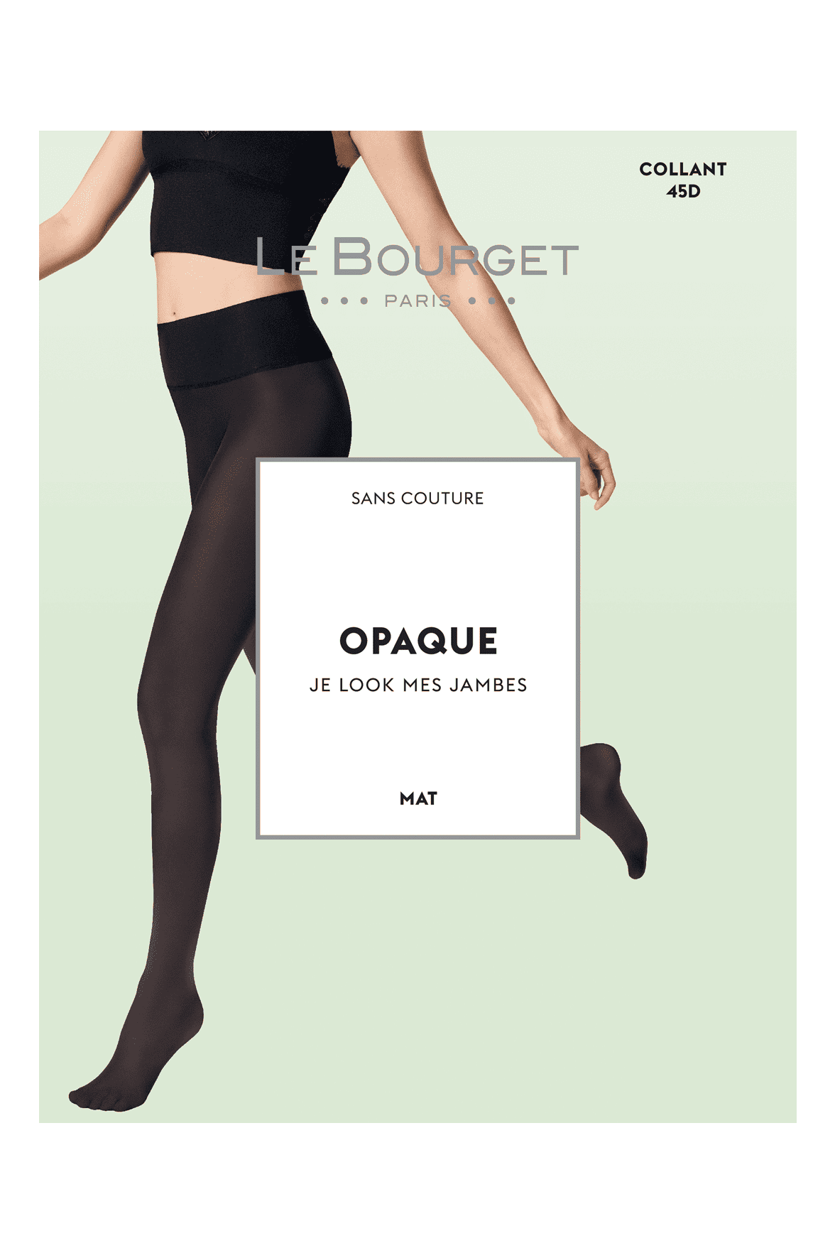 Collant Opaque Mat Sans Couture 45D - Noir