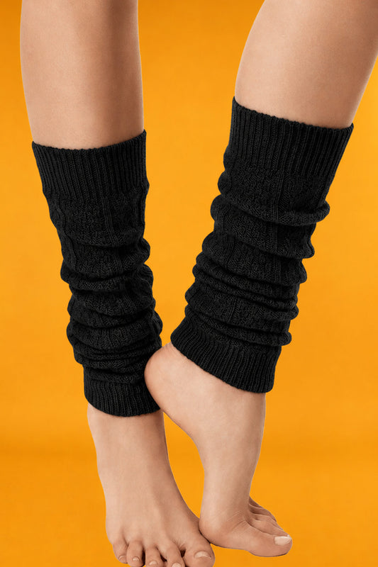 Guêtre laine Motif Effet Torsades - Black