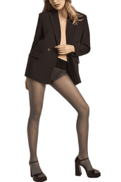 Collant Transparent Satiné Sans Couture 25D - Noir