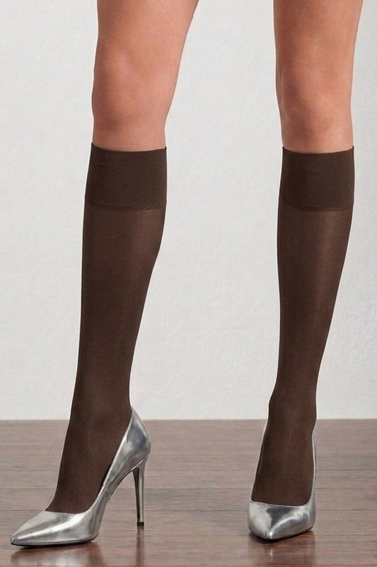 Lot de 2 paires de Mi-Bas Semi-Opaque Satiné 30D - Vison