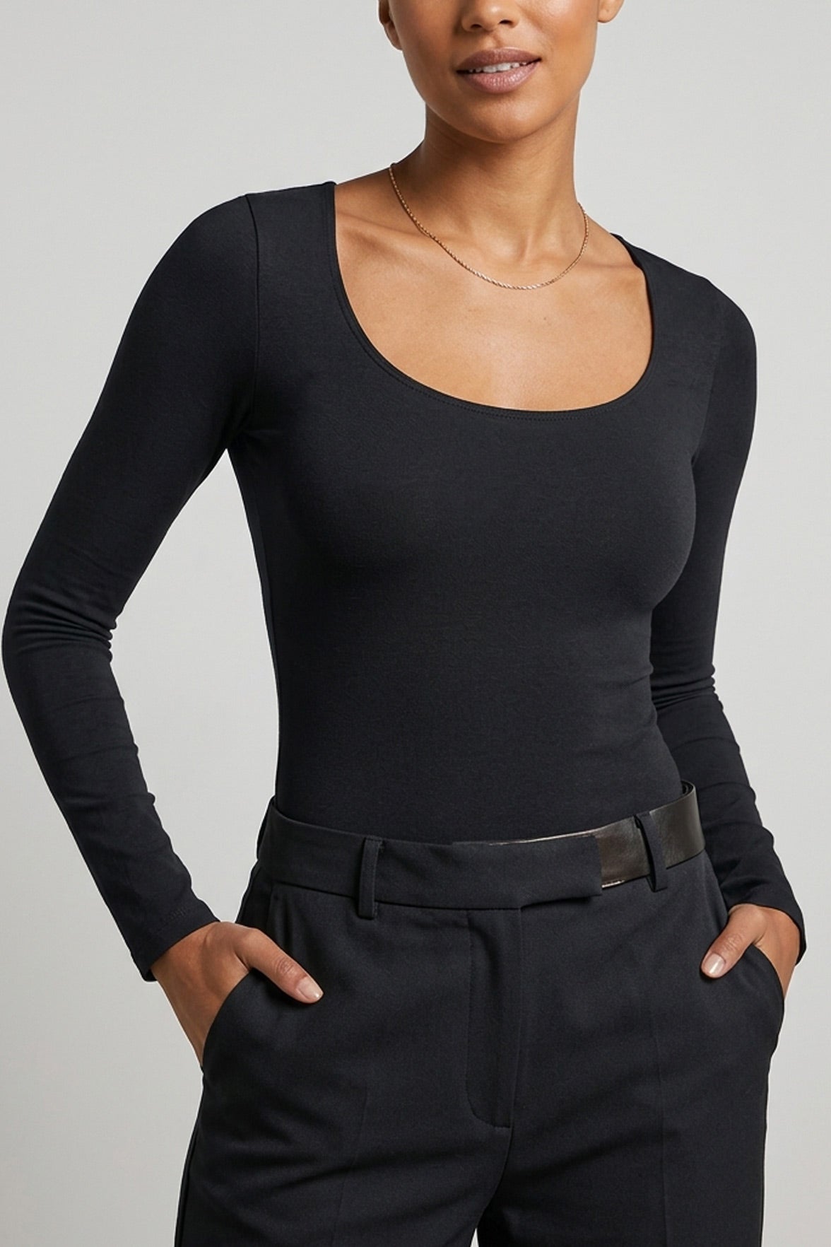 Body Culotte Manches Longues Pure Skin - Noir