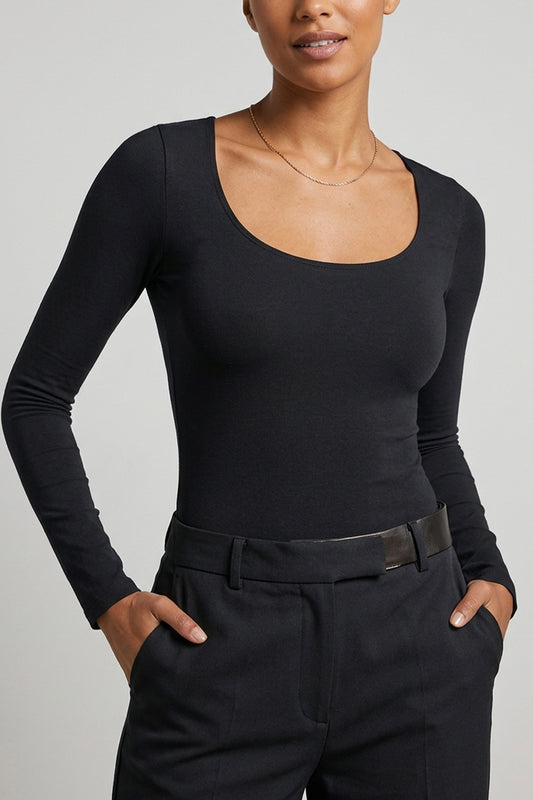 Body Culotte Manches Longues Pure Skin - Noir