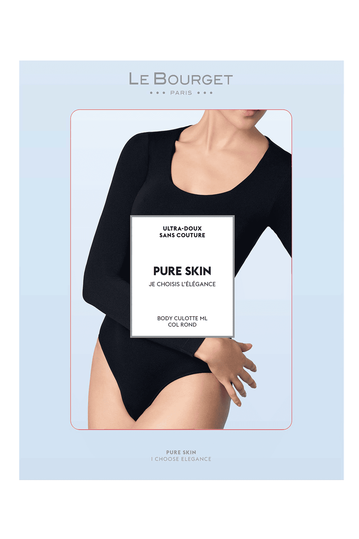 Body Culotte Manches Longues Pure Skin - Noir