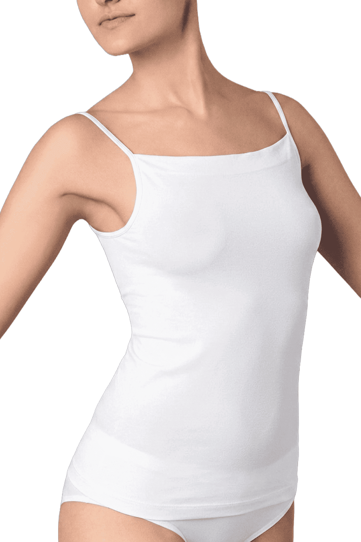 Caraco Bretelles Fines Pure Skin - Blanc