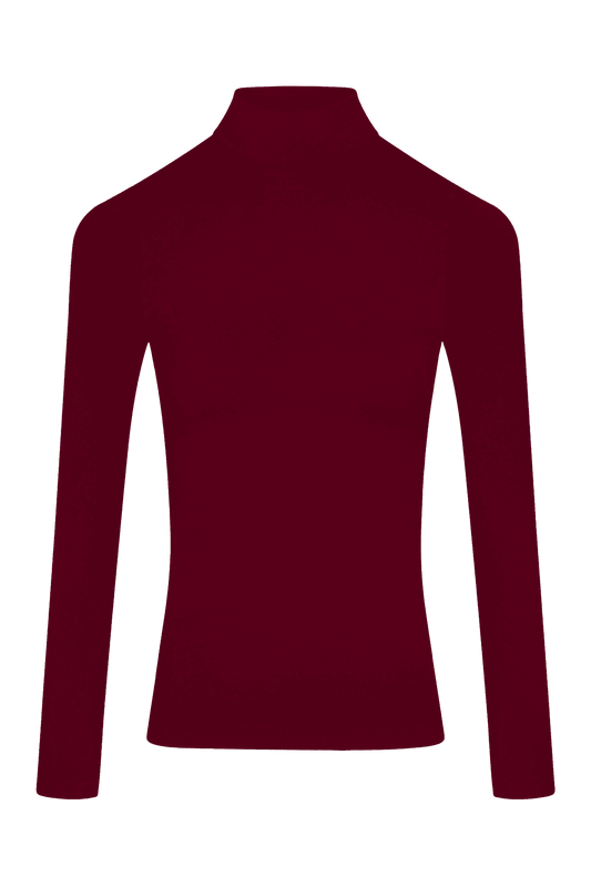 Top Manches Longues Col Roulé Pure Skin - Rouge Pourpre