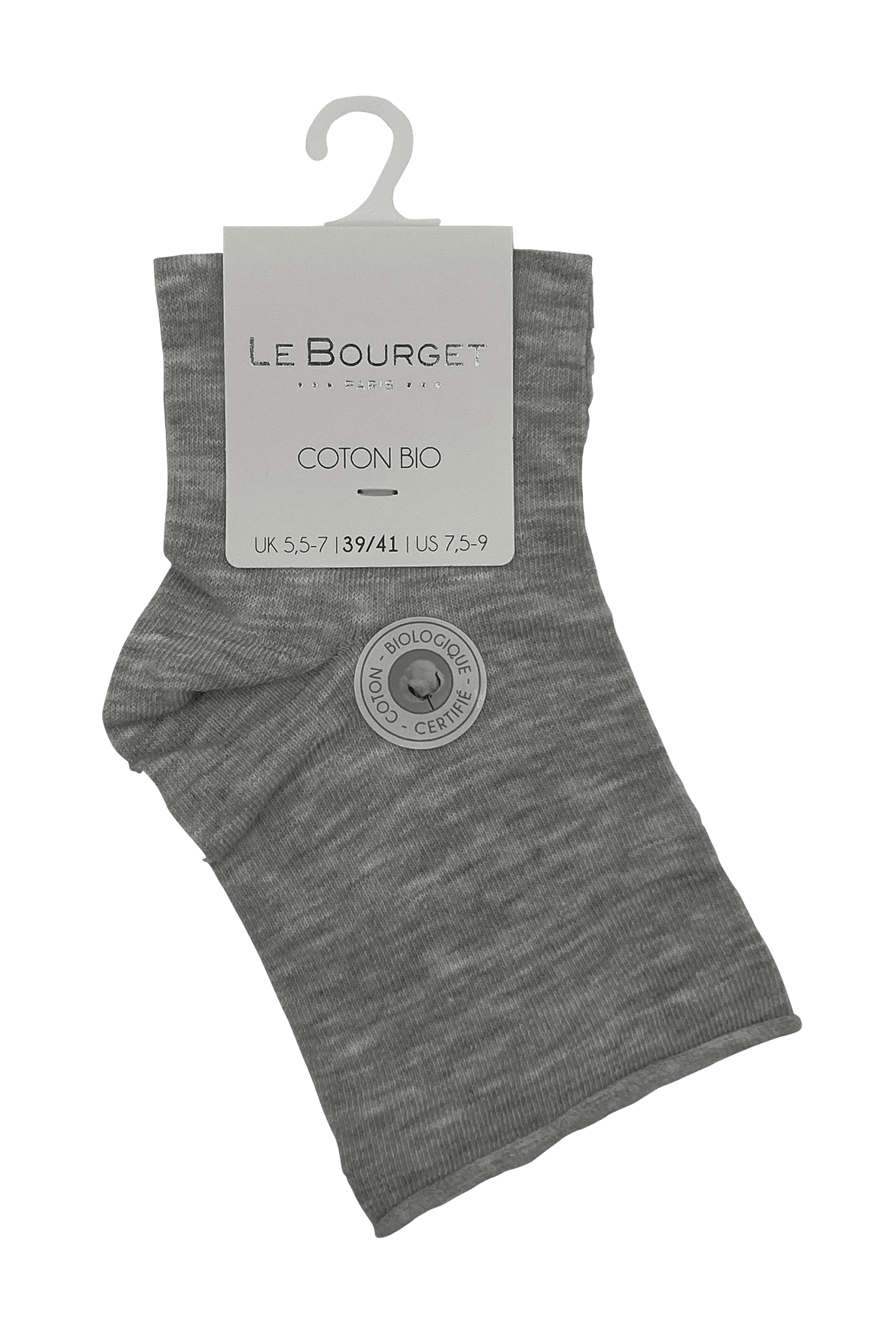 Socquettes Bord Roulotté en Coton Bio - Argent