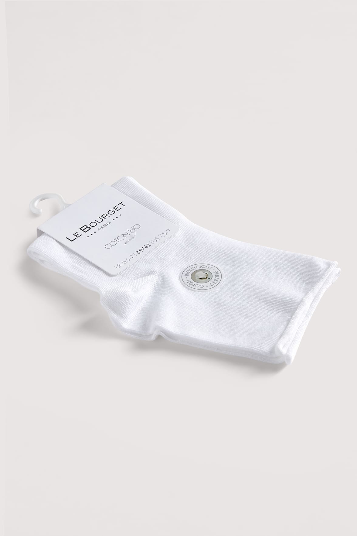 Socquettes Bord Roulotté en Coton Bio - Blanc