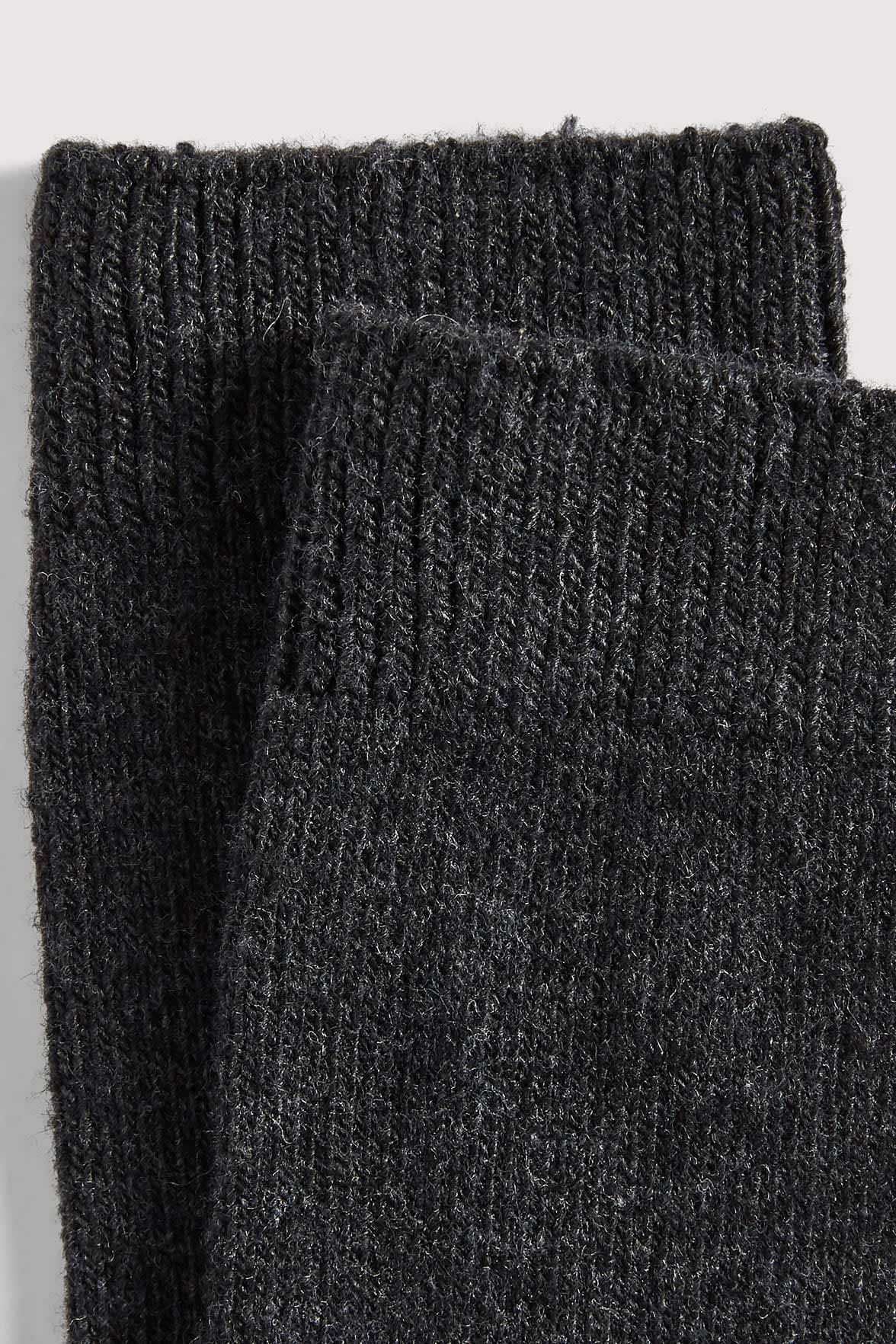 Chaussettes Unies en Cachemire et Soie - Noir Chiné