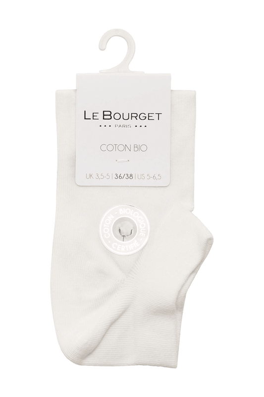 Socquettes Ultra-Courtes en Coton Bio - Blanc