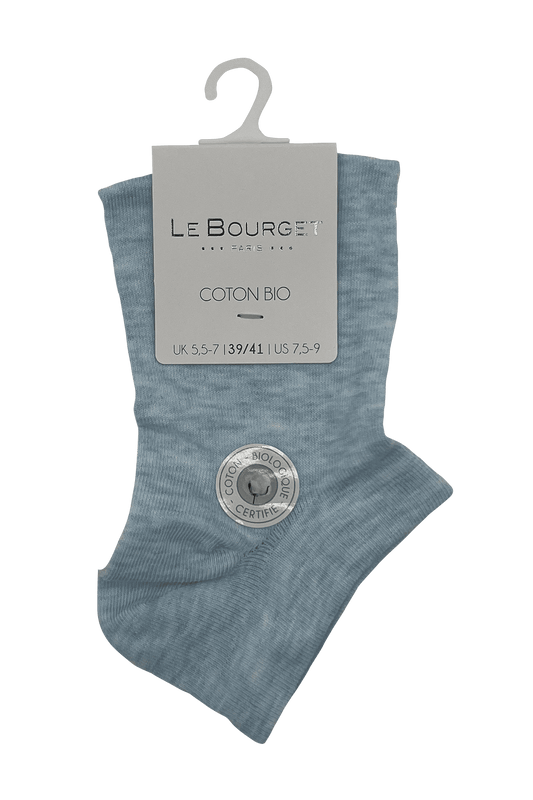 Socquettes Ultra-Courtes en Coton Bio - Bleu Ciel
