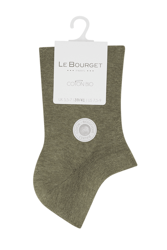 Socquettes Ultra-Courtes en Coton Bio - Kaki