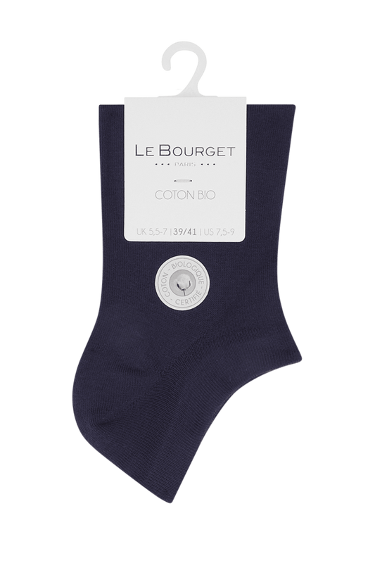 Socquettes Ultra-Courtes en Coton Bio - Marine
