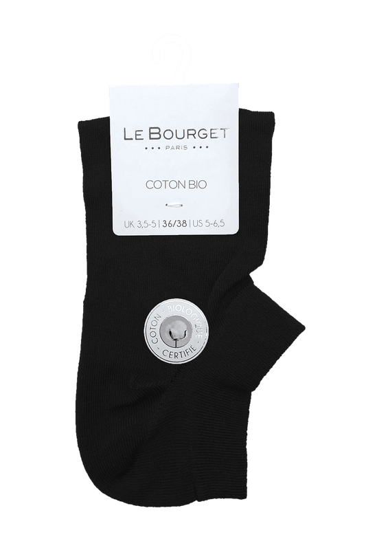 Socquettes Ultra-Courtes en Coton Bio - Noir