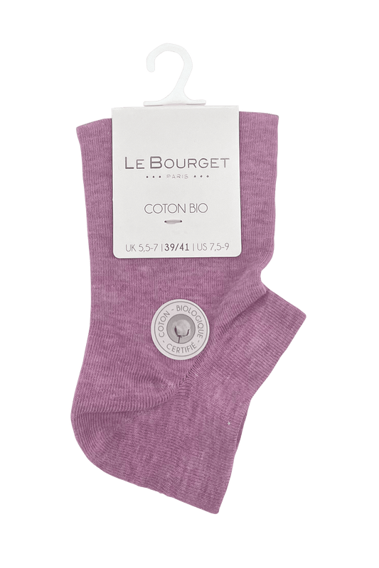 Socquettes Ultra-Courtes en Coton Bio - Rose Chiné
