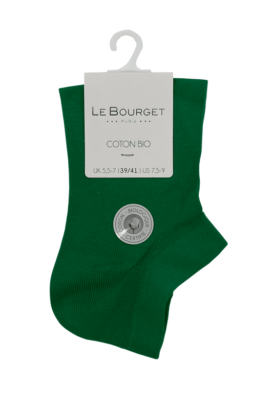 Socquettes Ultra-Courtes en Coton Bio - Vert Jardin