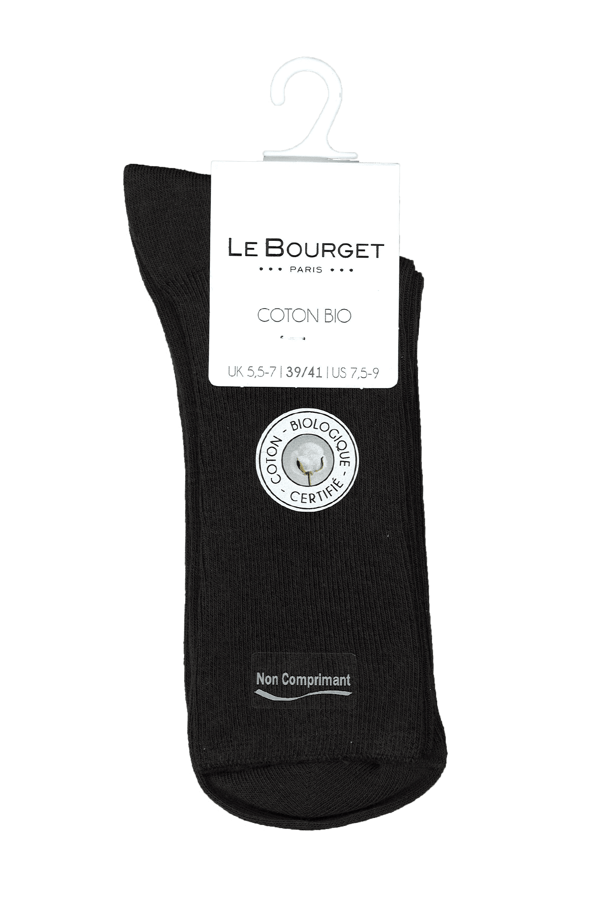 Chaussettes Fines Côtes Non Comprimante en Coton Bio - Anthracite